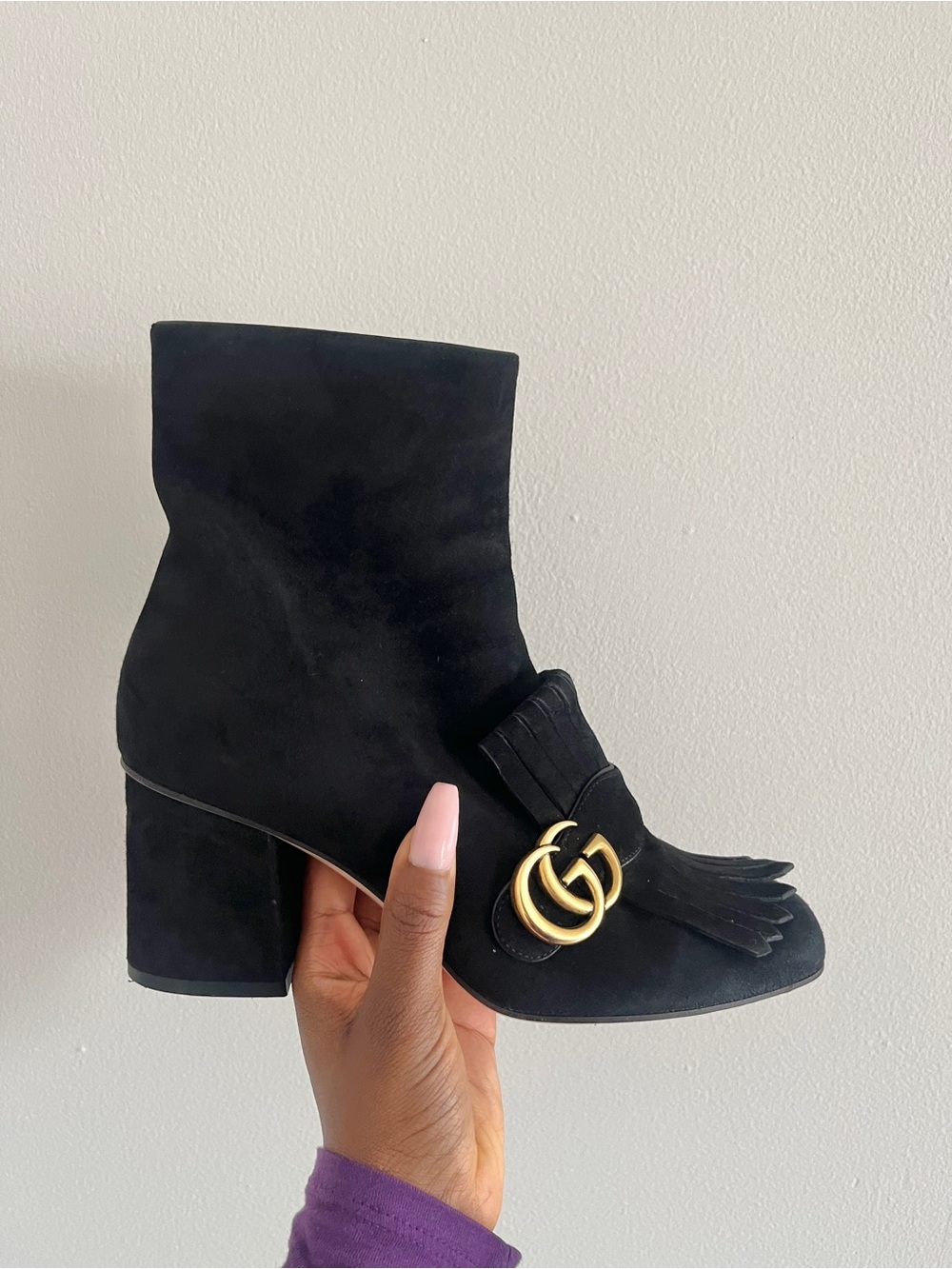 Gucci Suede GG Logo Booties